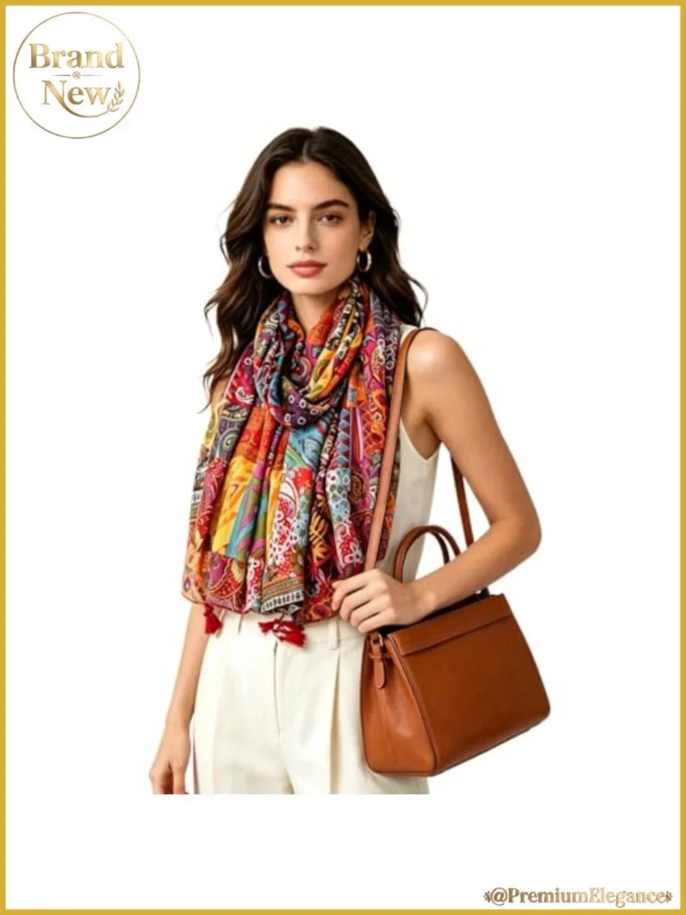 Soft Lightweight Boho Polyester Scarf Shawl Wrap 70 x 35 Inches